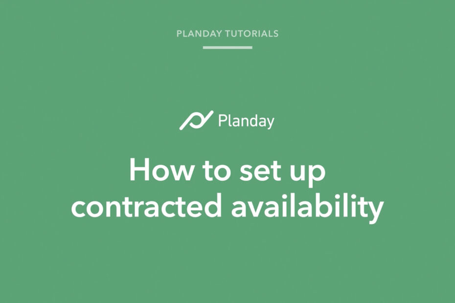 Getting Started With Planday module