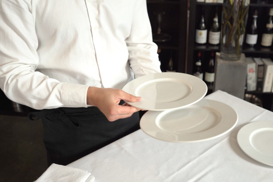 What is the proper way to serve a plate